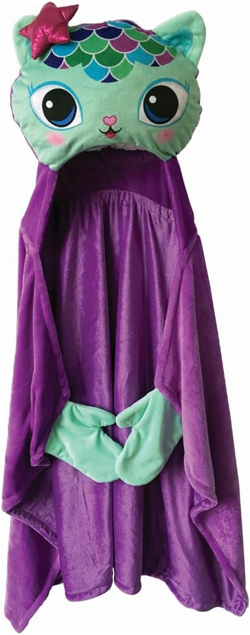 Dreamworks Gabby'S Dollhouse Mercat Bedding Super Soft and Cozy Wearable Hooded Throw Blanket, 50" X 30" (Official Licensed Product)