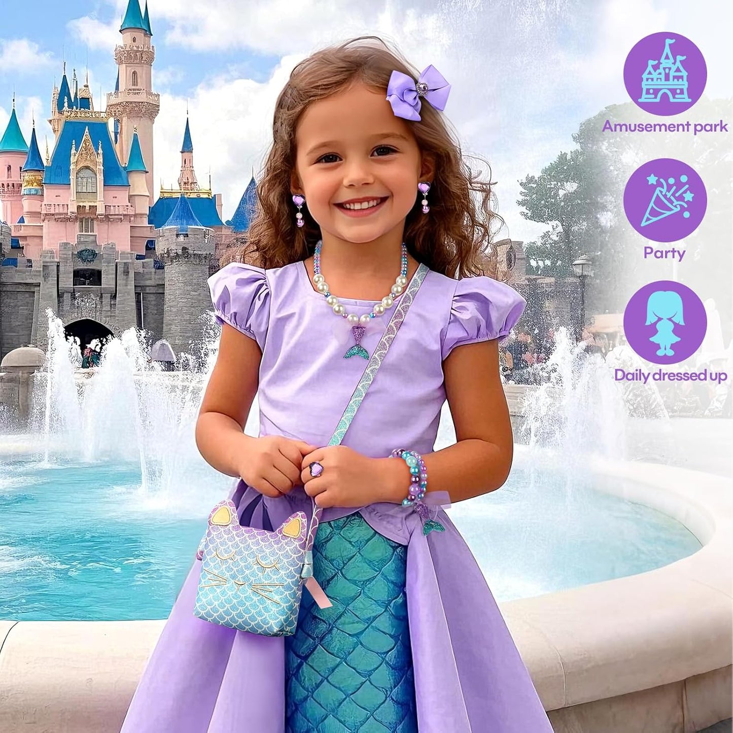 Adorable Mermaid Purse for Little Girls - Perfect for Dress-Up, Pretend Play, and Jewelry Accessories!