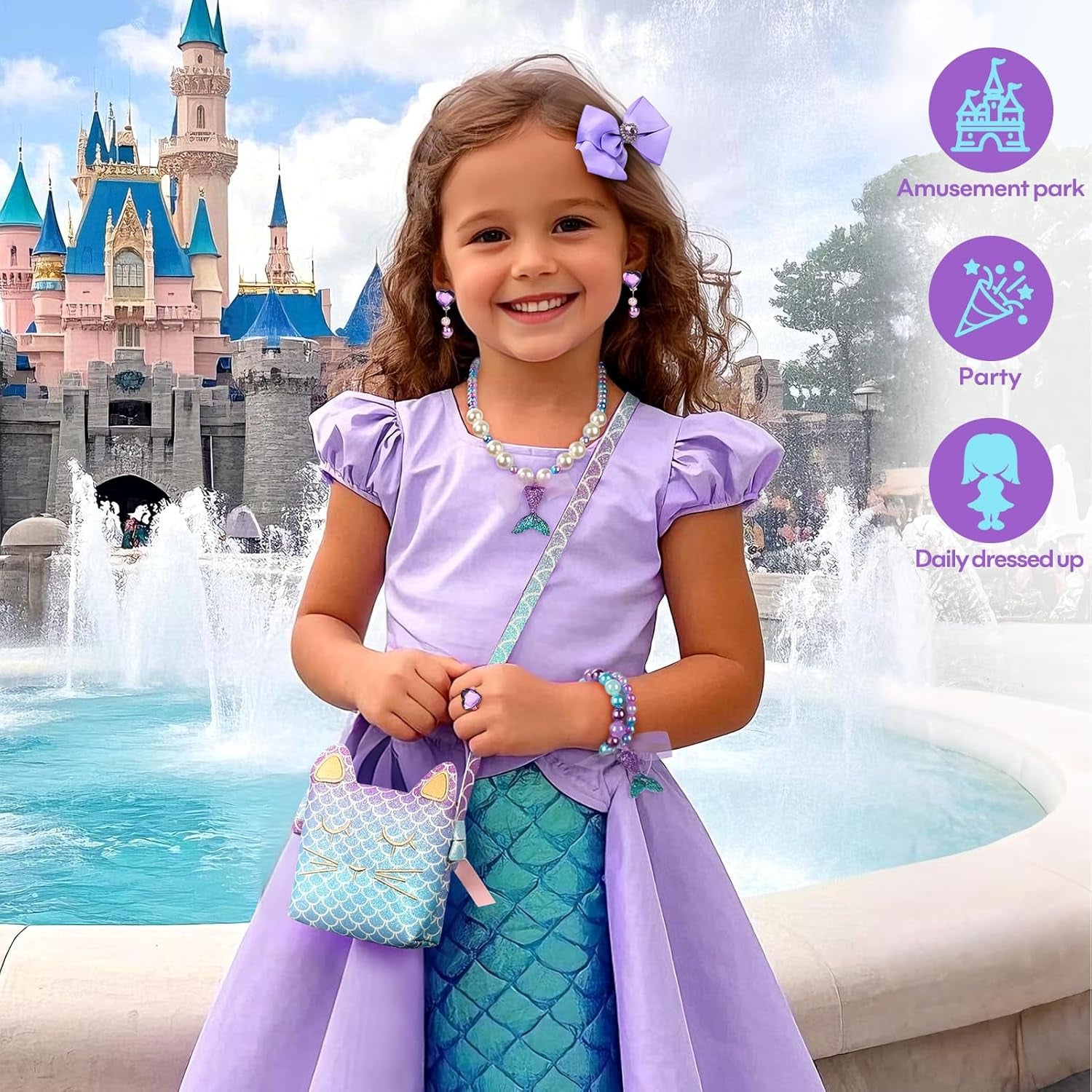 Adorable Mermaid Purse for Little Girls - Perfect for Dress-Up, Pretend Play, and Jewelry Accessories!